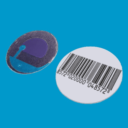 Beveiligingslabels RF beveiligingsetiketten Ø40 mm barcode