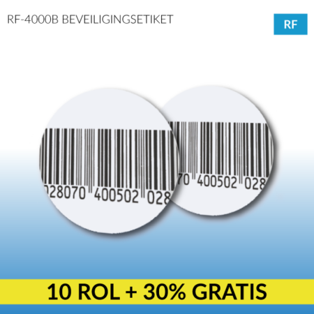 RF Beveiligingsetiket 4000-B 40 mm Barcode, artikelbeveiliging