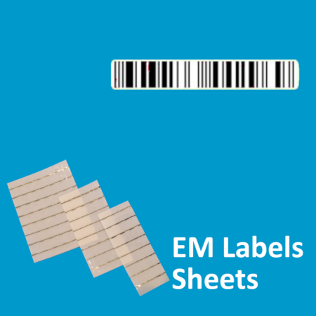 10 x 63 mm EM Security labels Sheets Barcode