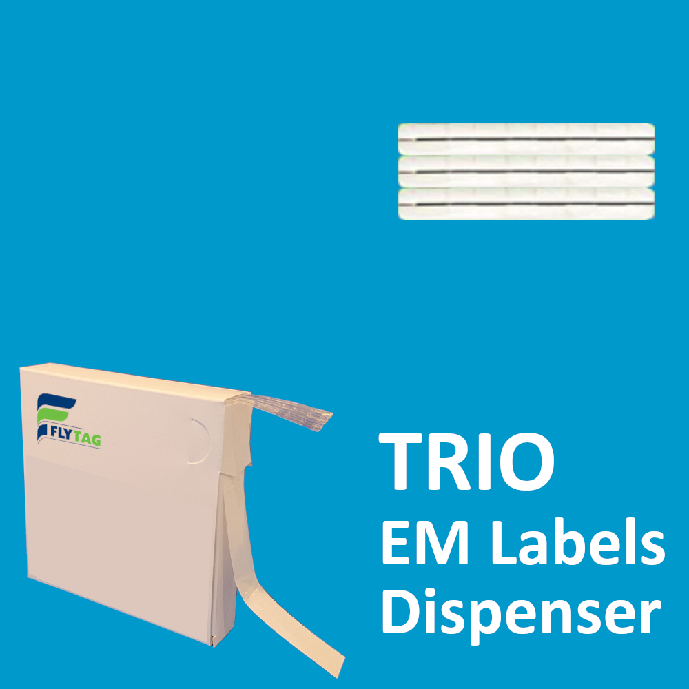 5 x 40 mm EM Security labels Trio Clear