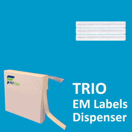 5 x 40 mm EM Security labels Trio White