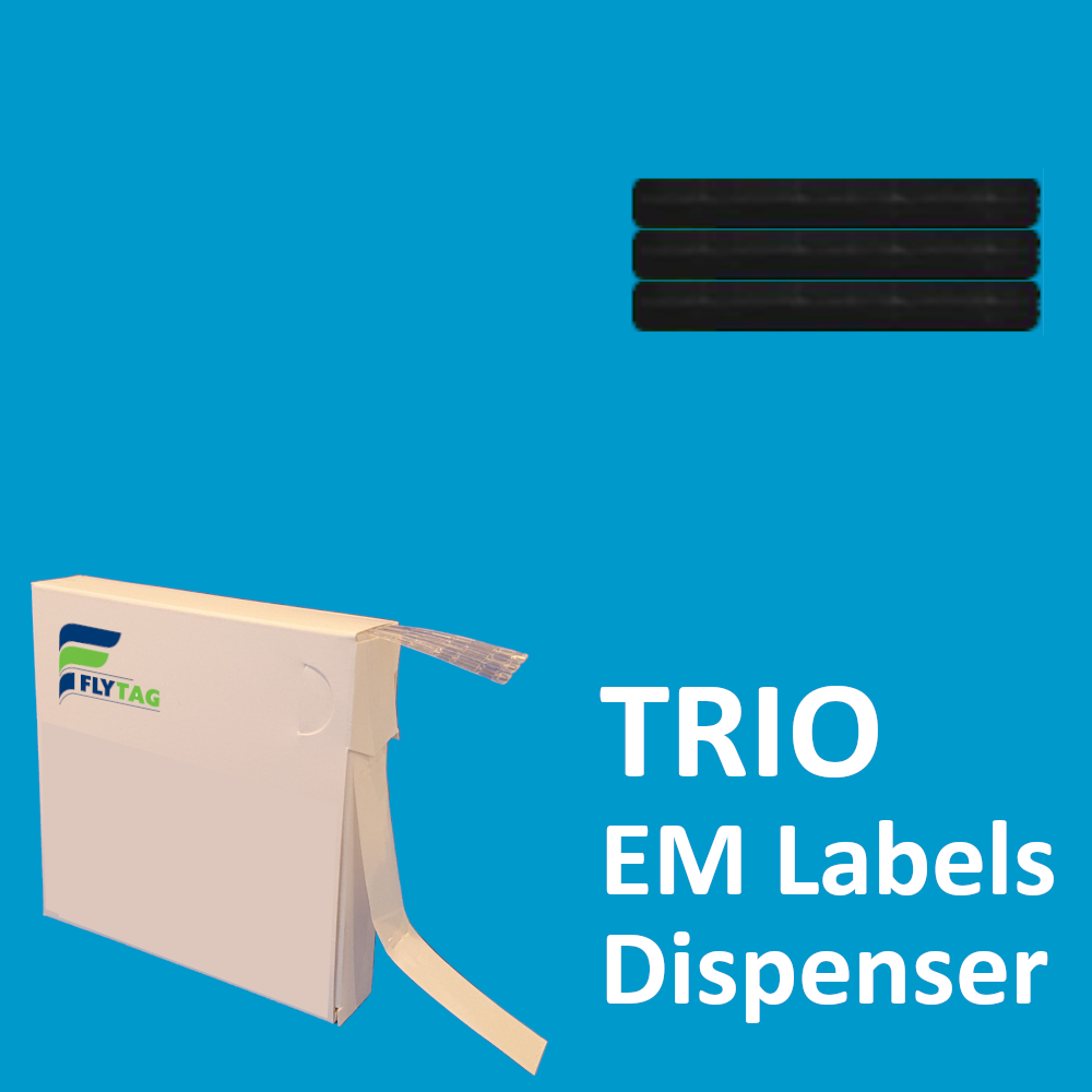 5 x 40 mm EM Security labels Trio Black
