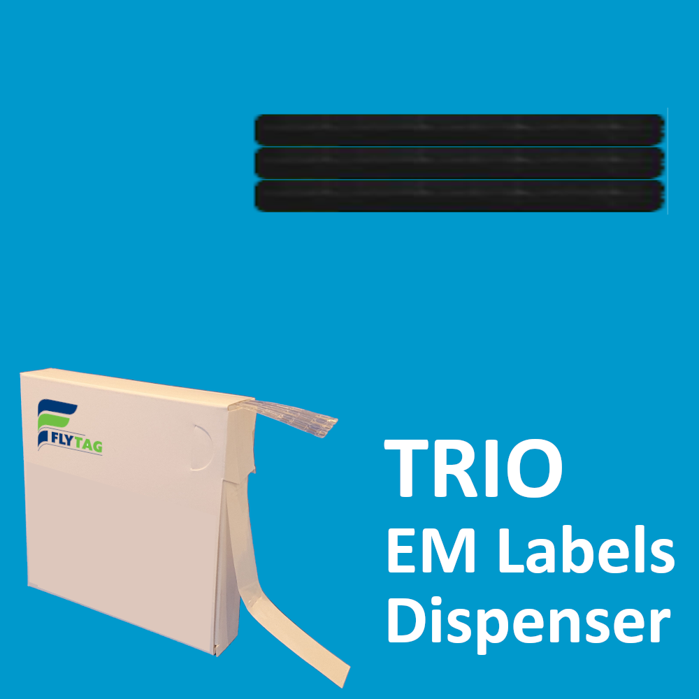 5 x 63 mm EM Security labels Trio Black