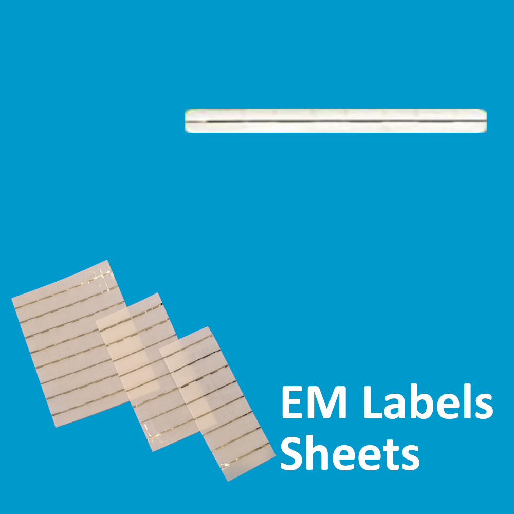 5 x 63 mm EM Security labels Sheets Clear