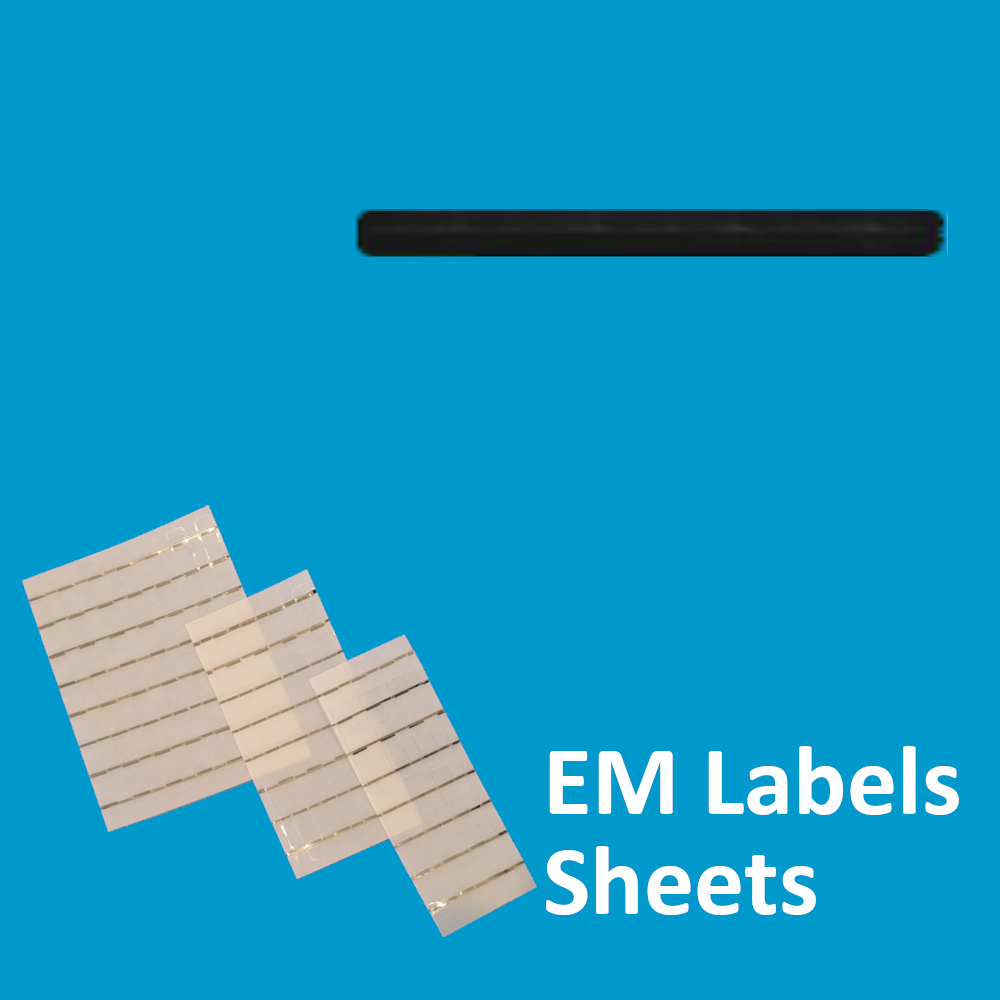 5 x 63 mm EM Security labels Sheets Black